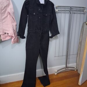 Gap Women's Petite Black Denim Jumpsuit 0